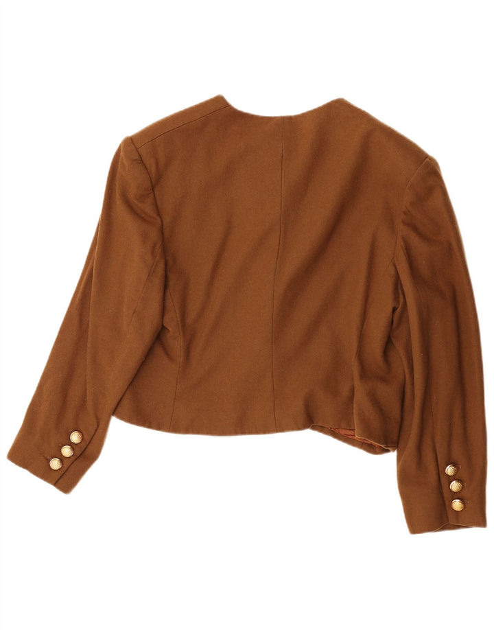 Giacca blazer corta da donna Yves Saint Laurent IT 46 grande marrone classica