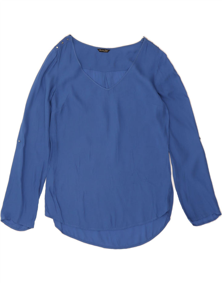 MASSIMO DUTTI Womens Top Long Sleeve US 6 Medium Blue Vintage Massimo Dutti and Second-Hand Massimo Dutti from Messina Hembry 