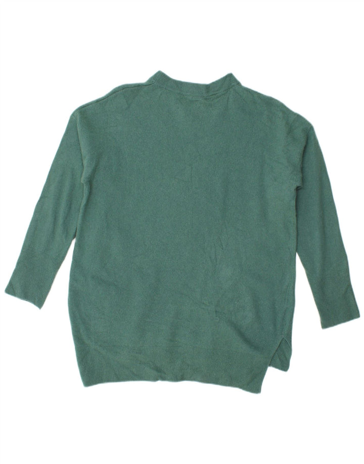 Maglione maglione girocollo oversize da donna Benetton UK 10 piccolo verde