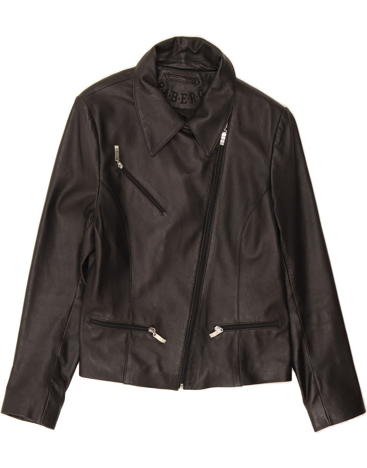 RABERG Womens Leather Jacket IT 42 Medium Black Leather Vintage Raberg and Second-Hand Raberg from Messina Hembry 