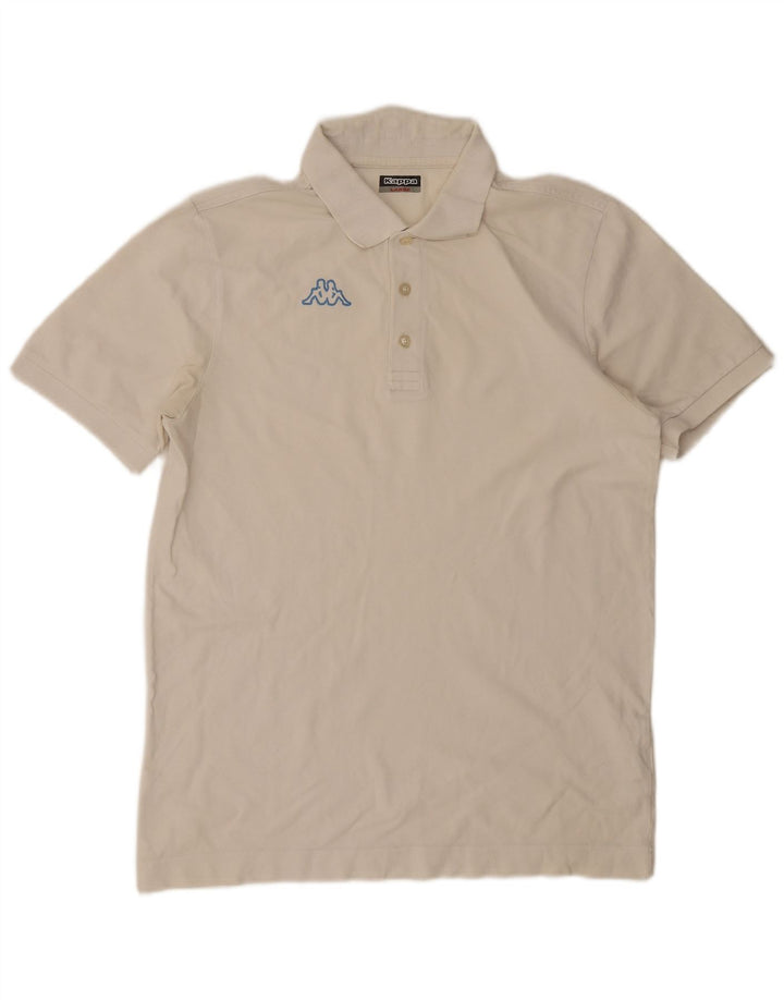 Polo grafica da uomo Kappa grande in cotone bianco