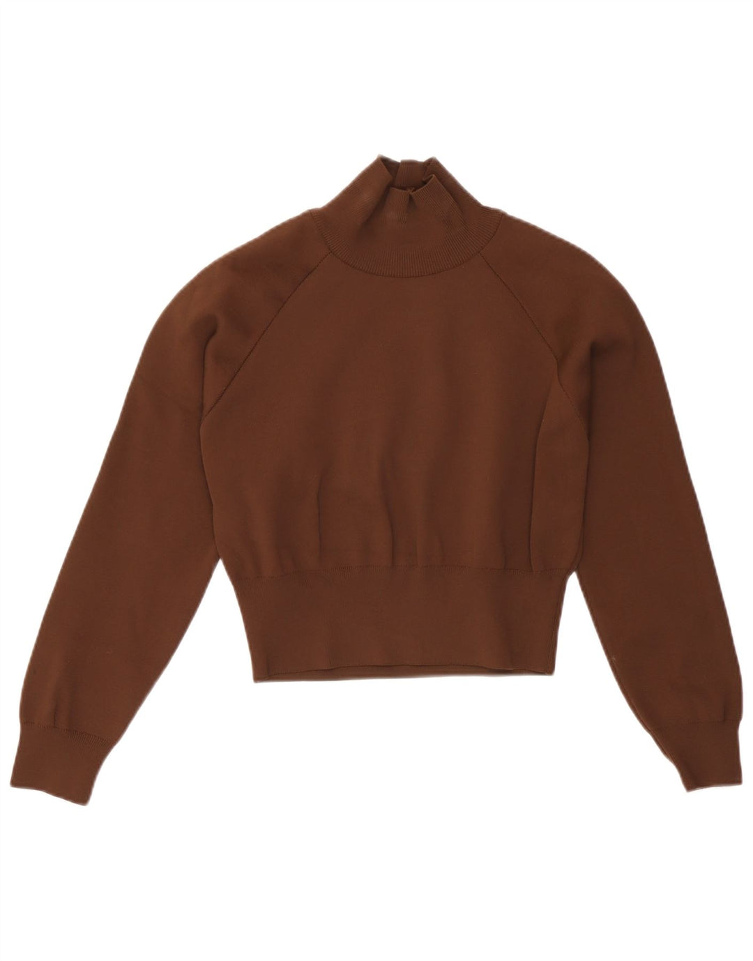 Maglione corto a collo alto da donna Zara UK 10 piccolo marrone