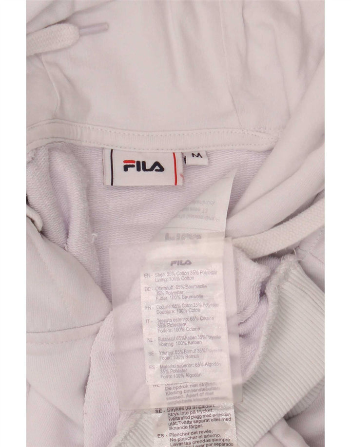 Felpa con cappuccio grafica da uomo Fila, cotone color block bianco medio
