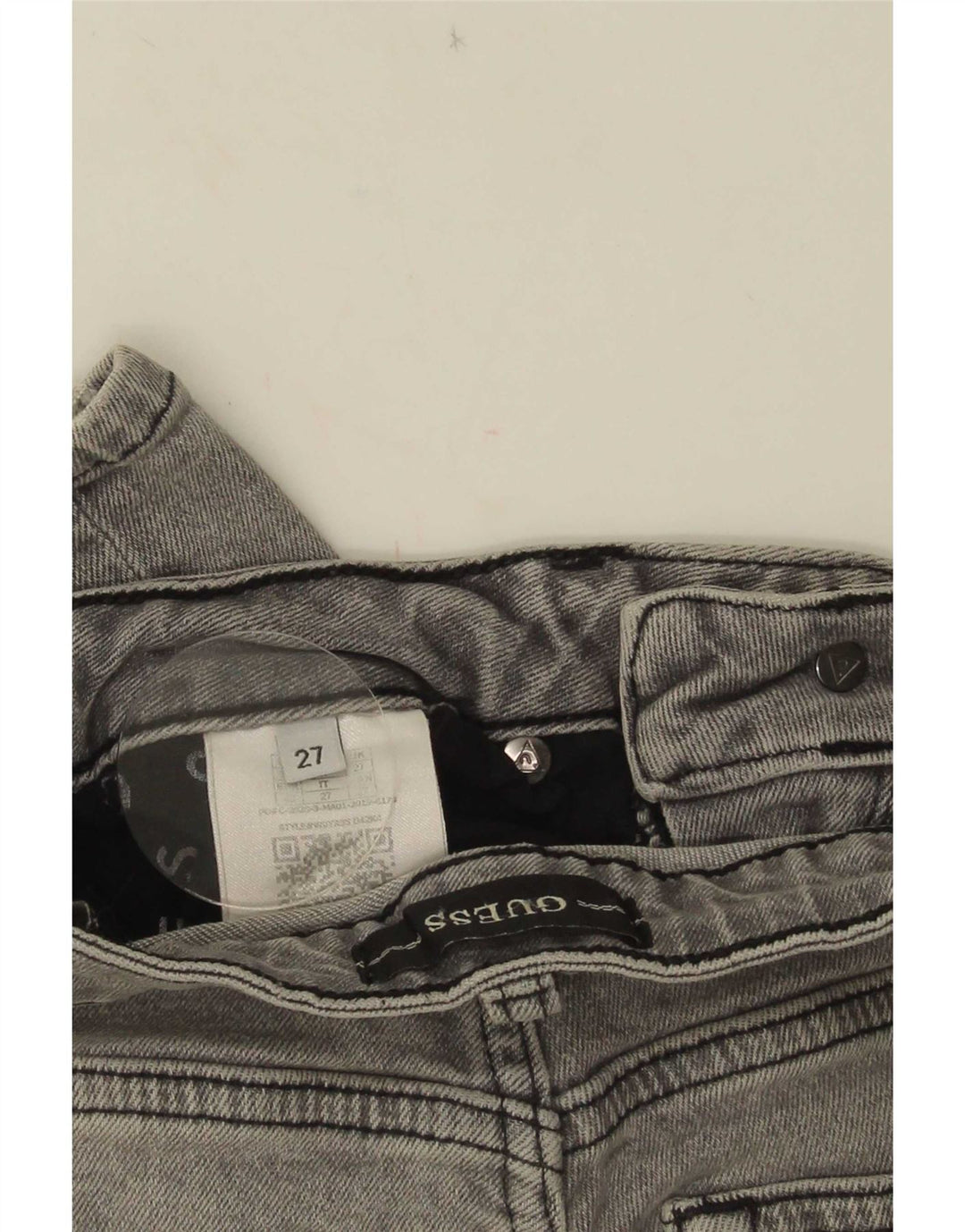 Jeans skinny dritti effetto consumato da donna Guess W27 L28 poliestere grigio
