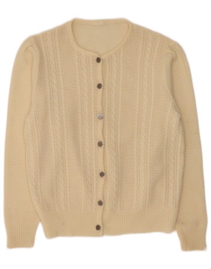 Maglione cardigan da donna vintage UK 14 Beige medio