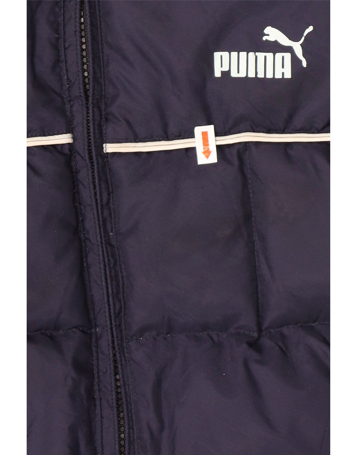 PUMA Boys Padded Jacket 13-14 Years Navy Blue Nylon