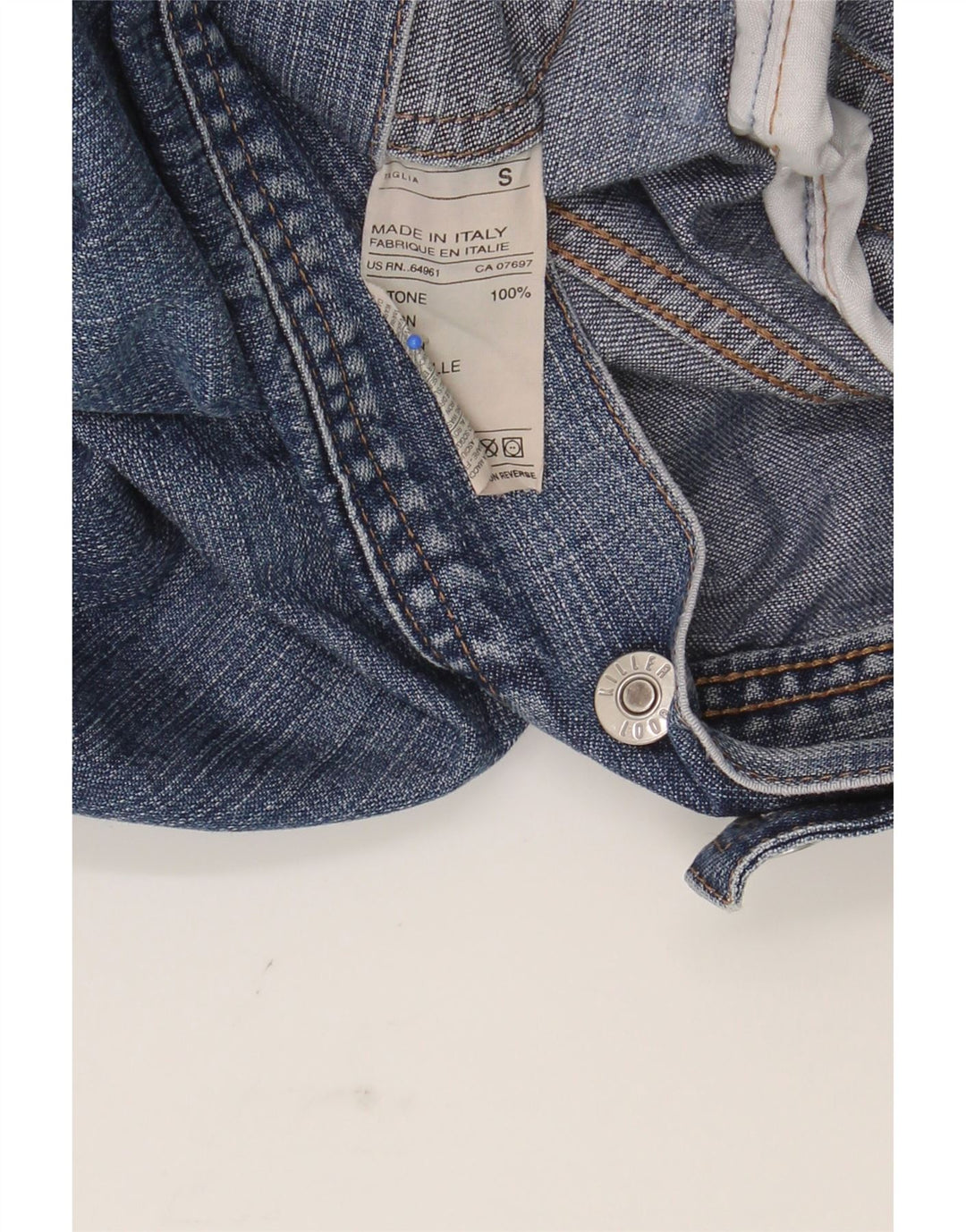 KILLER LOOP Mens Denim Jacket UK 36 Small Blue Cotton Vintage Killer Loop and Second-Hand Killer Loop from Messina Hembry 