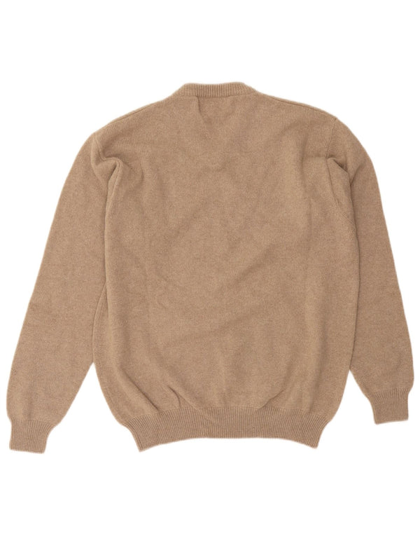Marlboro Classics Maglione da uomo con scollo a V piccolo in lana beige