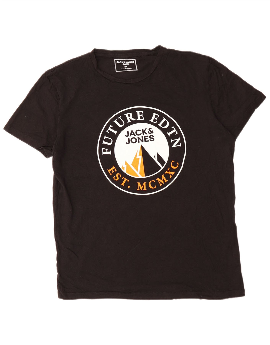 Jack & Jones T-shirt grafica da uomo grande in cotone nero