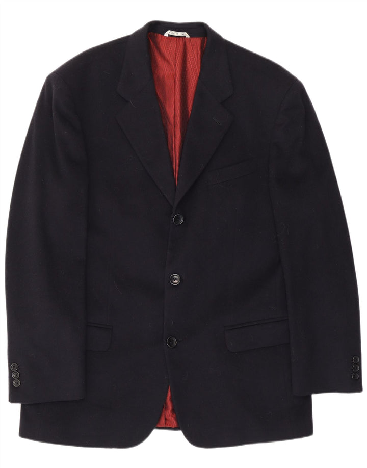 Giacca blazer vintage da uomo a 3 bottoni UK 40 grande blu navy