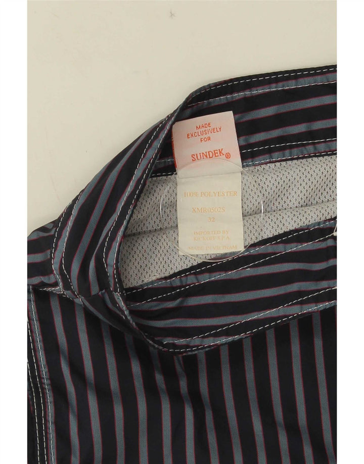Pantaloncini da bagno da uomo Sundek Poliestere medio a righe blu navy