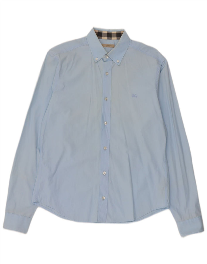 Camicia BRIT da uomo Burberry in cotone blu medio