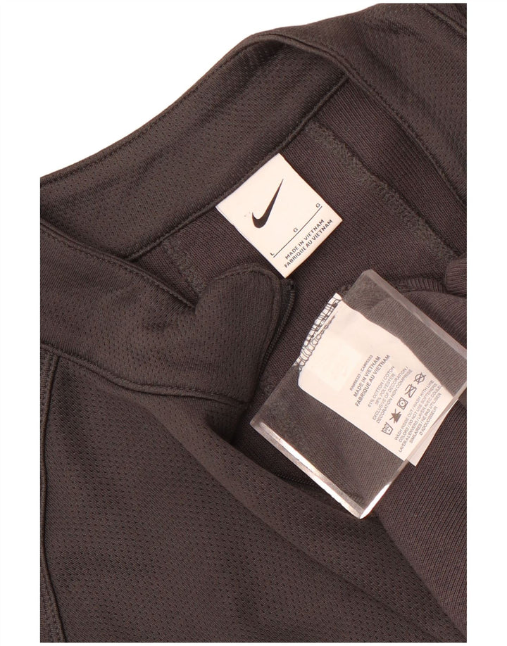 Nike - Maglia da tuta pullover con zip e collo da uomo, grande, in cotone nero