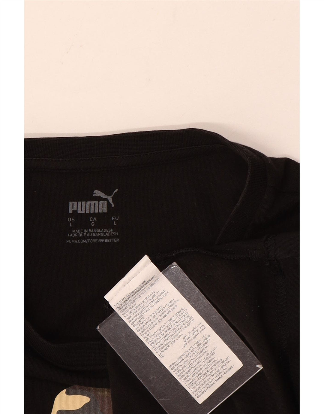 T-shirt grafica da uomo Puma Top grande in cotone nero