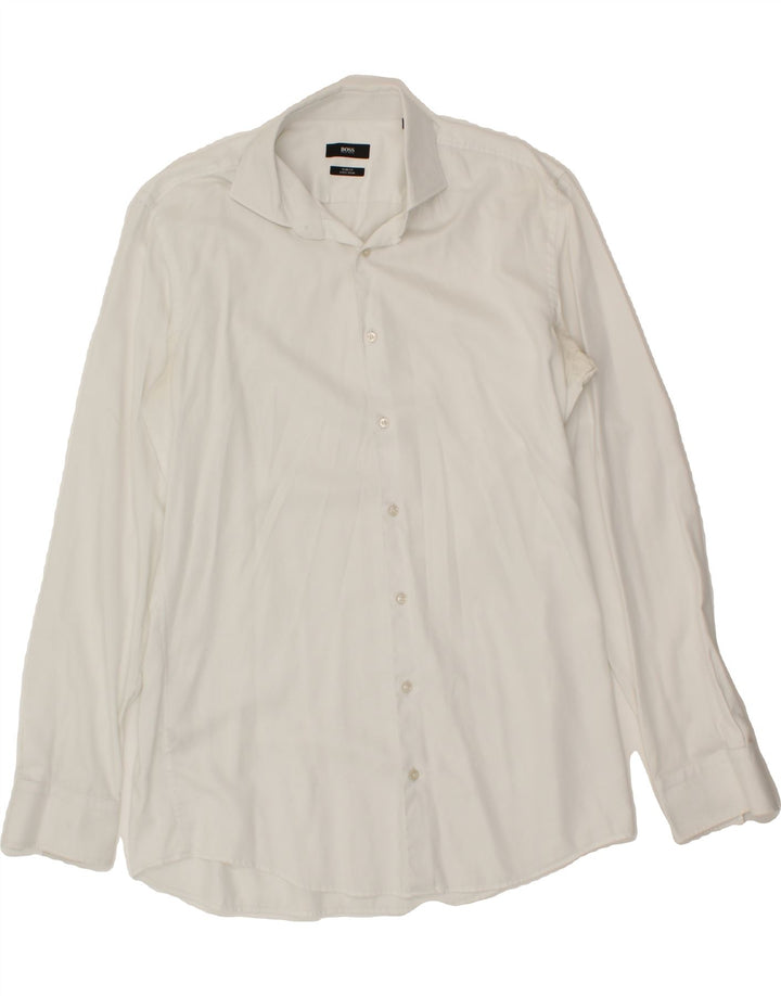 Camicia slim fit da uomo HUGO BOSS taglia 41 cotone bianco medio