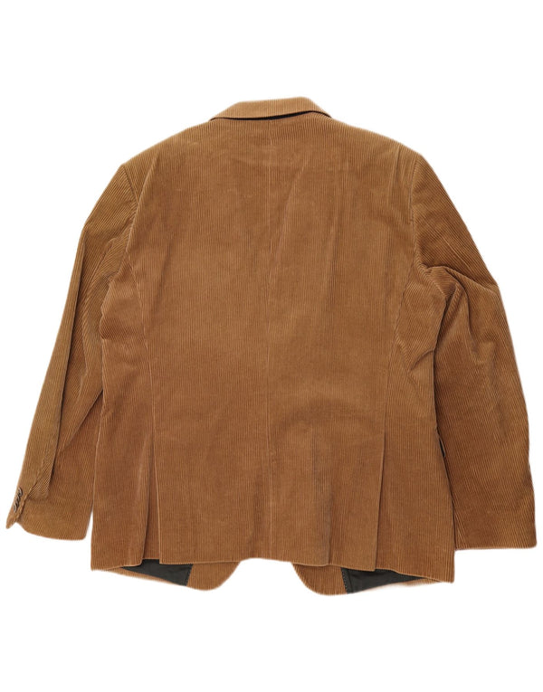 Giacca blazer in velluto a coste a 2 bottoni sartoriale da uomo Tommy Hilfiger UK 42 XL Beige