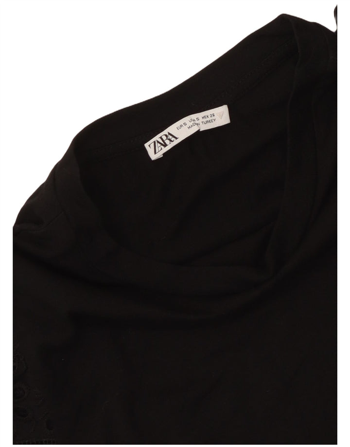Top corto in camicetta corta da donna Zara UK 10 piccolo nero