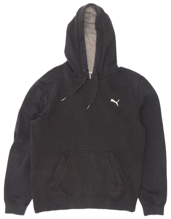 Felpa con cappuccio da uomo Puma media cotone nero