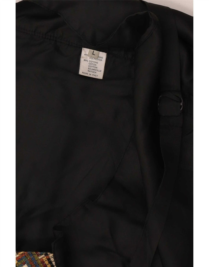Gilet da uomo vintage grande poliestere geometrico marrone