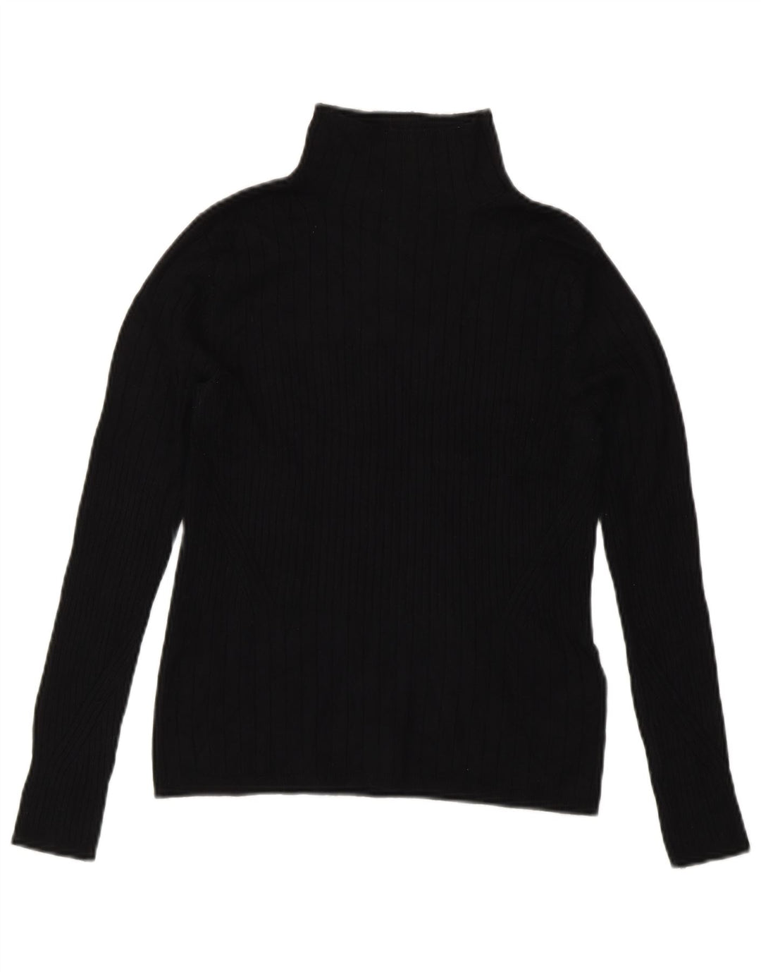 Maglione maglione a collo alto da donna Marks & Spencer UK 10 piccolo in viscosa nera