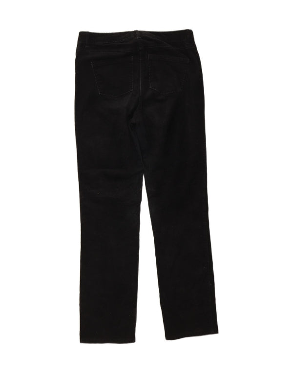 Pantaloni dritti in velluto a coste da donna Marks & Spencer UK 10 piccoli W30 L29 neri