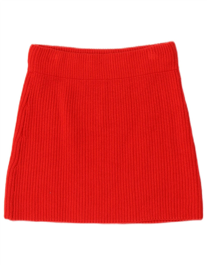 Minigonna in maglia da donna Zara piccola W26 rossa in viscosa