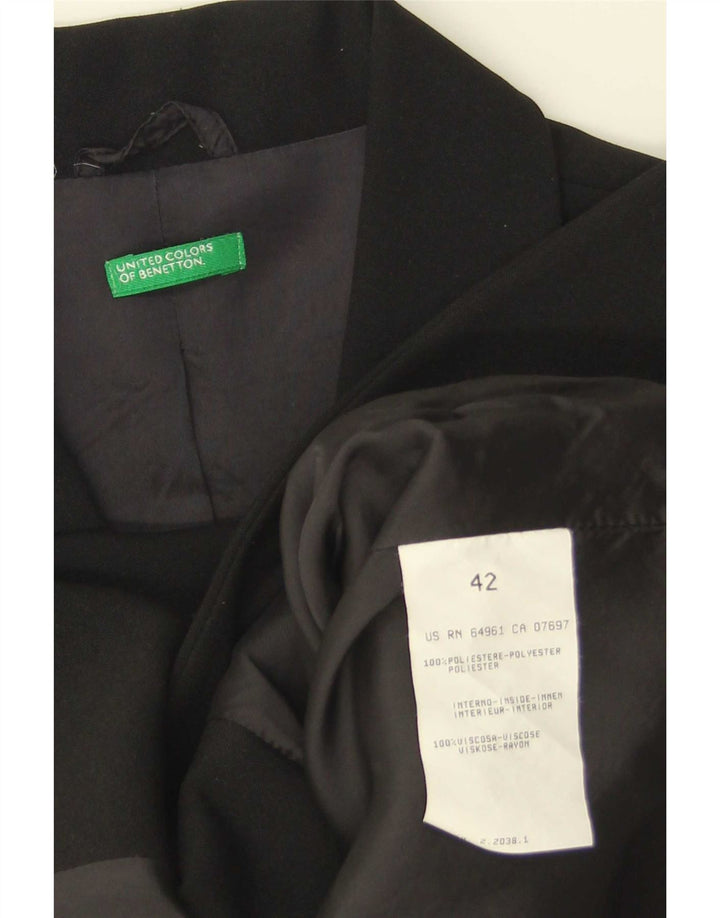 Giacca Blazer a 3 Bottoni da Donna Benetton IT 42 Medio Nero Poliestere