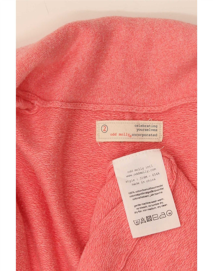 Maglione cardigan da donna Odd Molly taglia 2 cotone screziato rosa medio