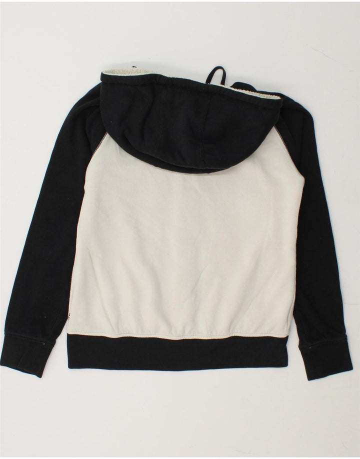 VANS Womens Zip Hoodie Sweater UK 12 Medium White Geometric Cotton Vintage Vans and Second-Hand Vans from Messina Hembry 