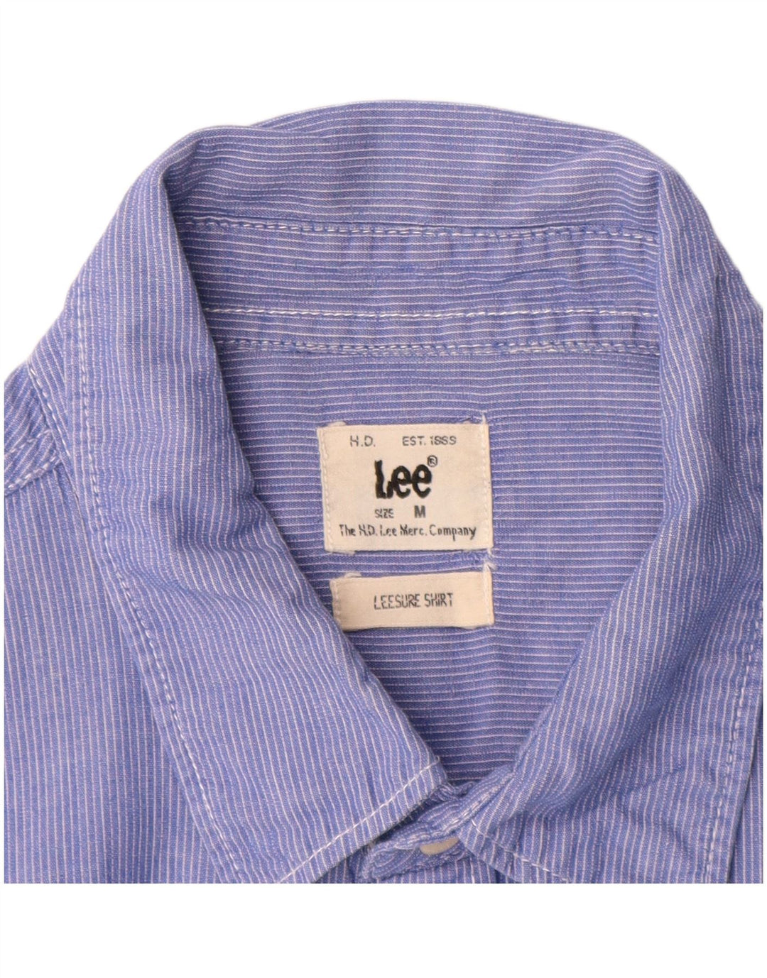 Camicia da uomo Lee in cotone gessato blu medio
