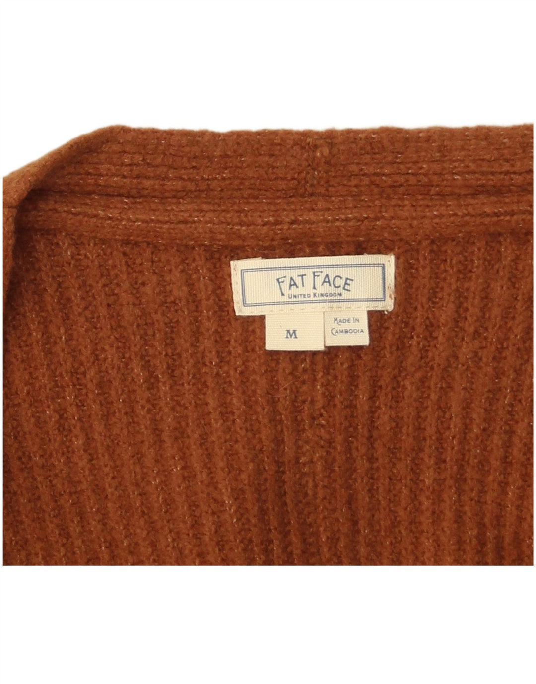 Maglione cardigan senza maniche lungo da donna Fat Face UK 14 Marrone medio