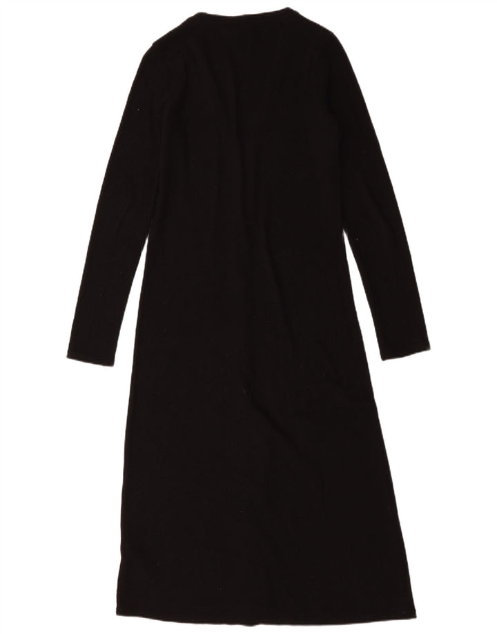 Maglione cardigan lungo da donna Zara UK 10 piccolo poliestere nero