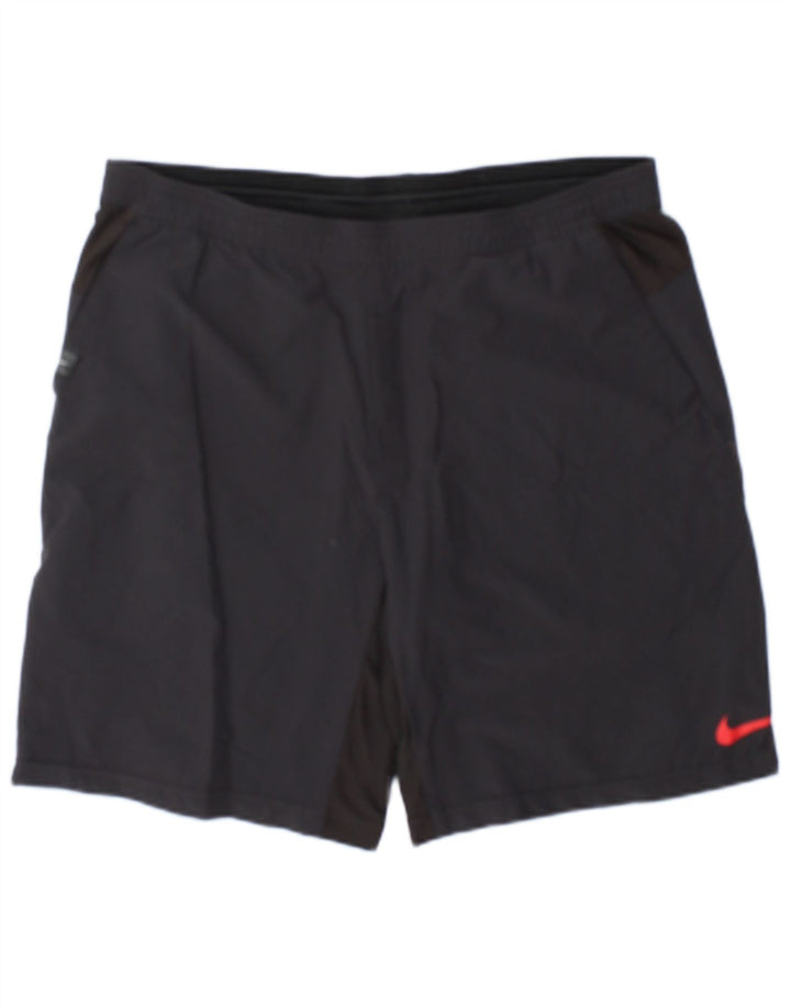 Pantaloncini sportivi Nike da uomo in nylon color block grigio medio