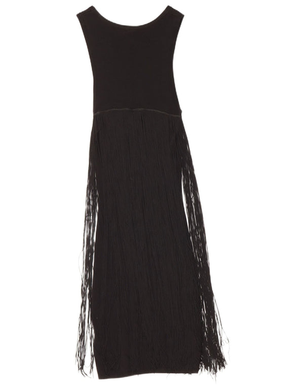Topshop Abito lungo senza maniche da donna UK 6 XS in viscosa nera