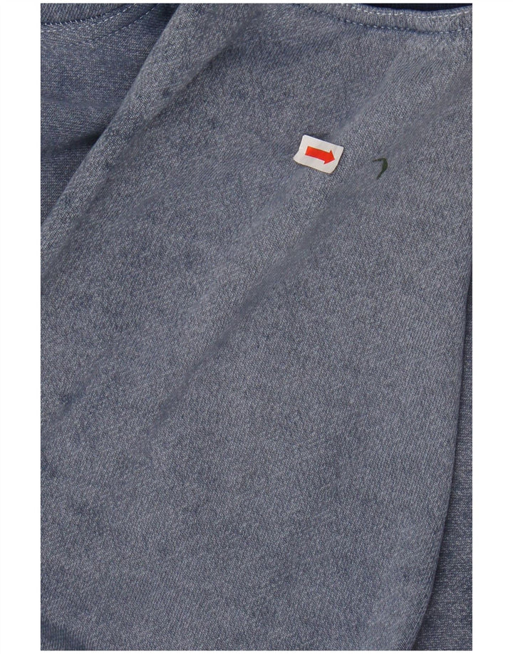 Felpa con cappuccio e zip grafica PUMA da uomo in cotone color block blu medio