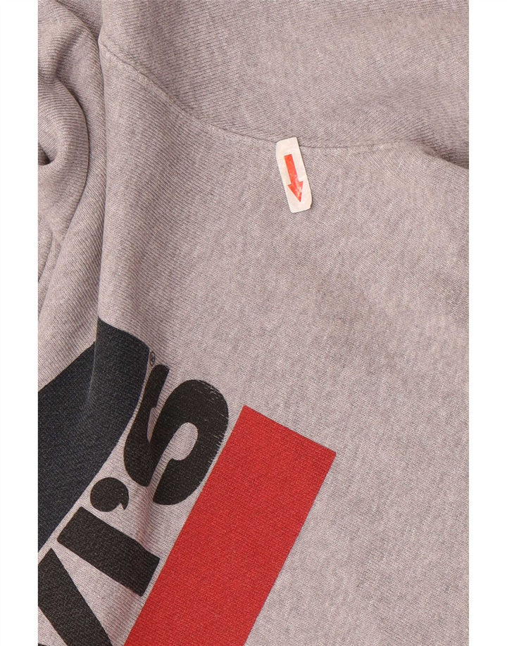 Maglione con cappuccio grafico da uomo Levi's Large in cotone grigio