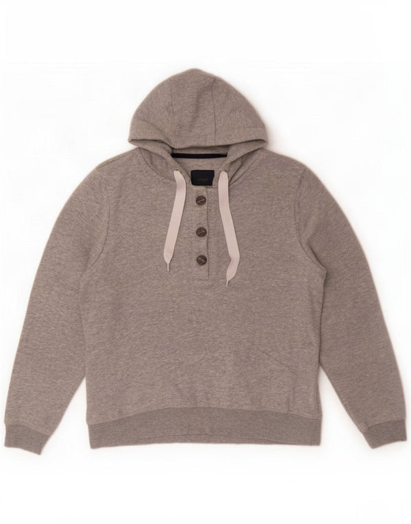 Crew Clothing Maglione oversize con cappuccio da donna UK 10 Piccolo cotone grigio