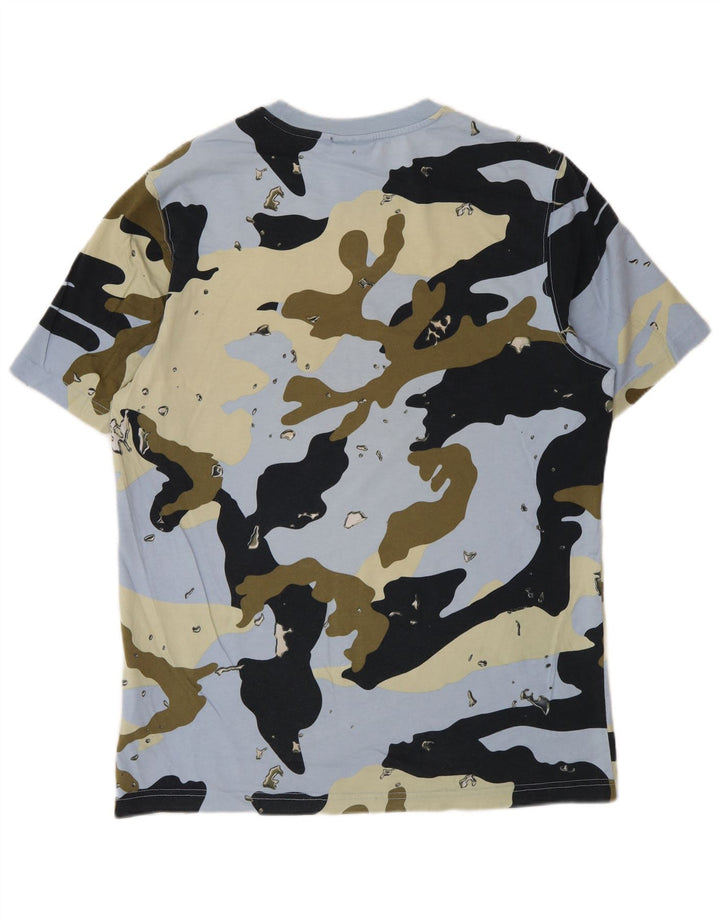 T-shirt da uomo Adidas Top media in cotone mimetico multicolore