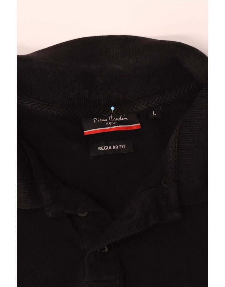 Polo da uomo vestibilità regolare Pierre Cardin grande cotone nero