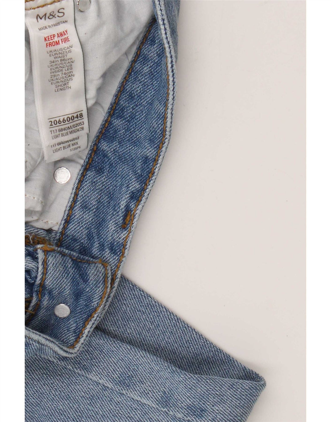 Jeans dritti da uomo Marks & Spencer W34 L29 cotone blu