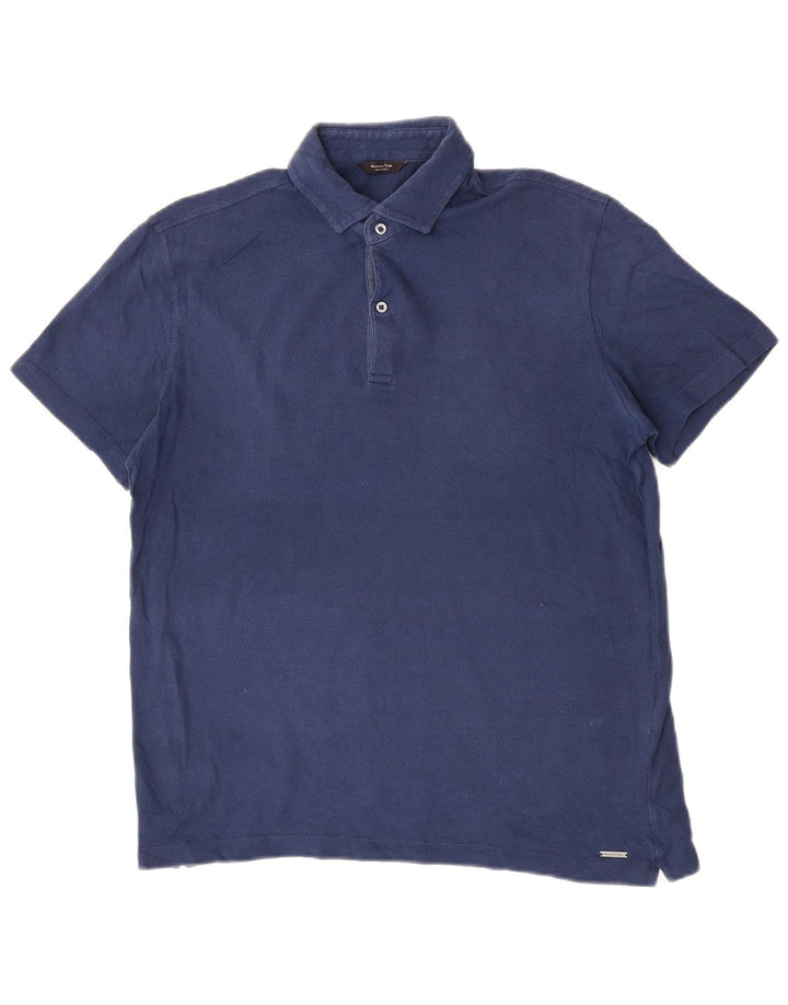 Polo Uomo Massimo Dutti Large Blu In Cotone