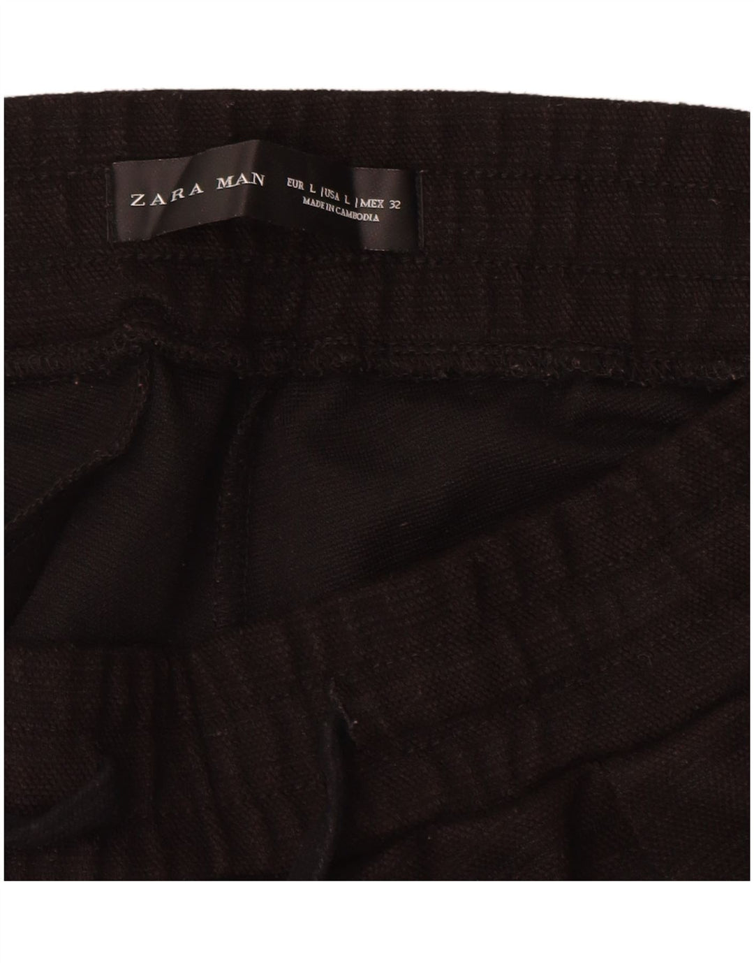 Pantaloni Capri dritti da uomo Zara grandi W32 L20 poliestere nero