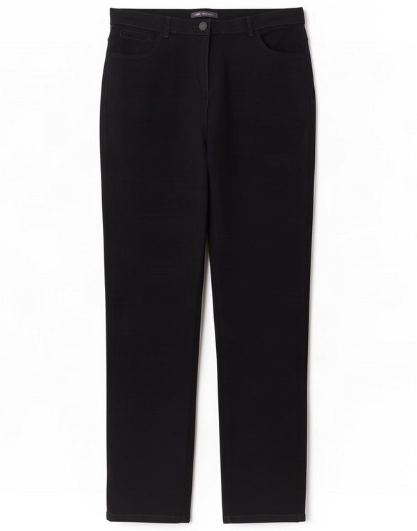 Marks & Spencer Pantaloni casual dritti da donna UK 14 Large W32 L30 Nero