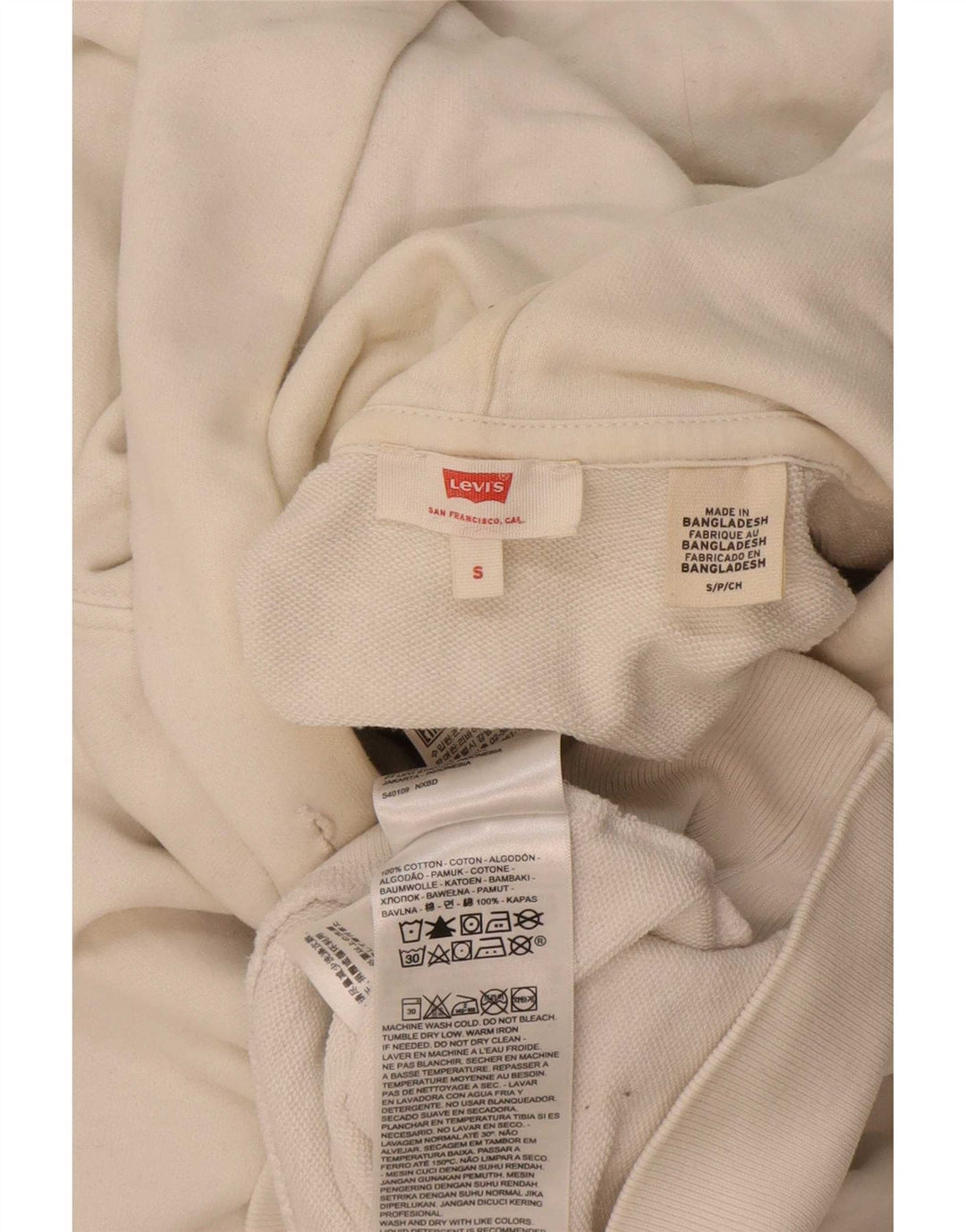 Maglione con cappuccio grafico da uomo Levi's piccolo in cotone bianco