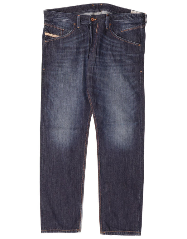 DIESEL Jeans da uomo Belther slim fit affusolati vestibilità regolare W36 L32 Blu Navy