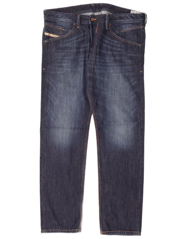 DIESEL Jeans da uomo Belther slim fit affusolati vestibilità regolare W36 L32 Blu Navy
