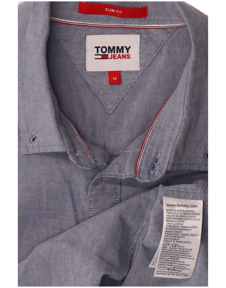 TOMMY HILFIGER Camicia slim fit da uomo in cotone blu medio