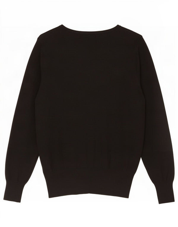 Maglione cardigan da donna Marks & Spencer UK 16 grande viscosa maculata nera