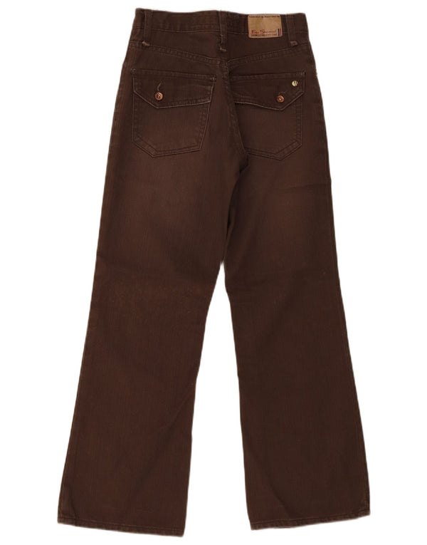 Jeans a gamba larga per ragazze Ben Sherman 13-14 anni W25 L26 cotone marrone