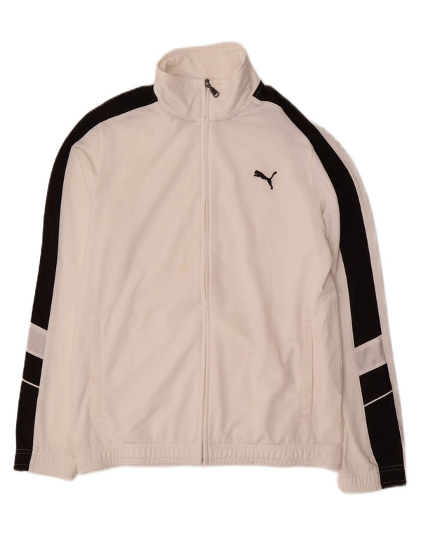 Puma Mens Tracksuit Top Jacket Small White Polyester